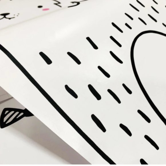 Cat with Coffee - Animal wall decals for kids room - Picture 5 of 6